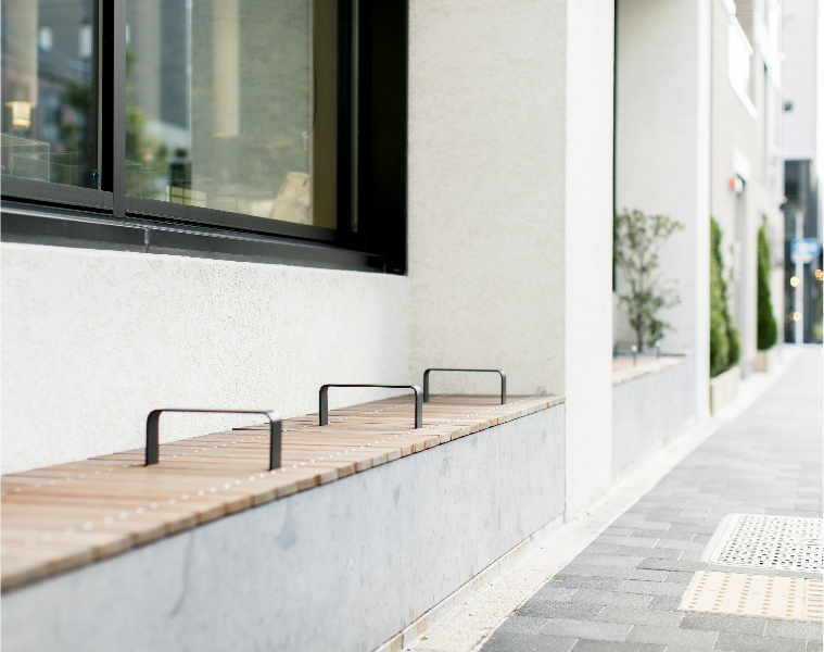 Bench facing Karasuma Street